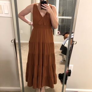 Burnt Orange MIDI / Maxi length Tiered Dress